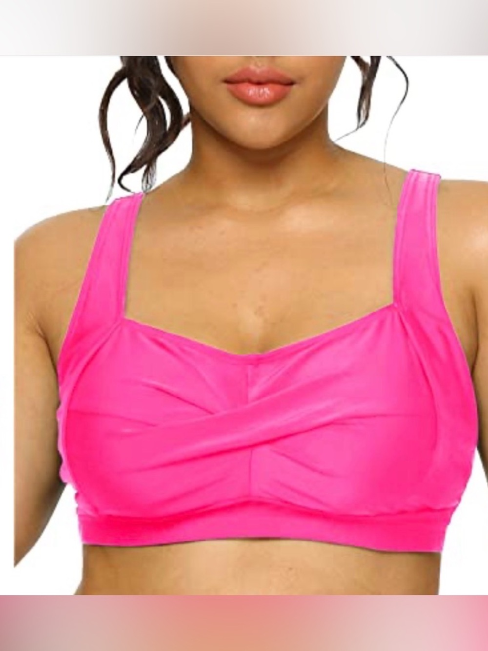 NWT, Women’s Hot Pink Plus Size Push-Up Bikini Top, size 20W, BS124